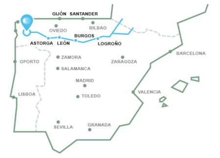 Mapa do Caminho de Santiago